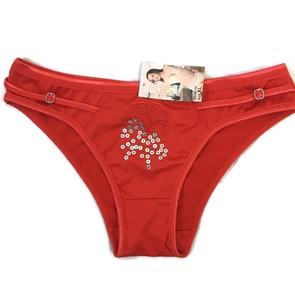 Red Sequined and Black XL Pantie NWT Set - Picture 2 of 6